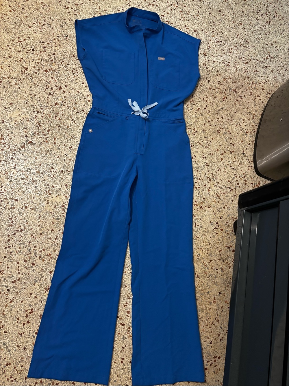 Figs Rafaela wide leg scrub jumpsuit royal blue small - Picture 10 of 12